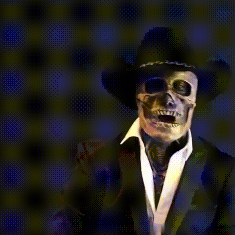 Realistische Skelettmaske mit optionalem Hut für Halloween