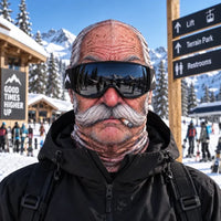 Realistische Sturmhaube mit Gesichtsmotiv – Lustige Ski- und Snowboardmaske für kaltes Wetter