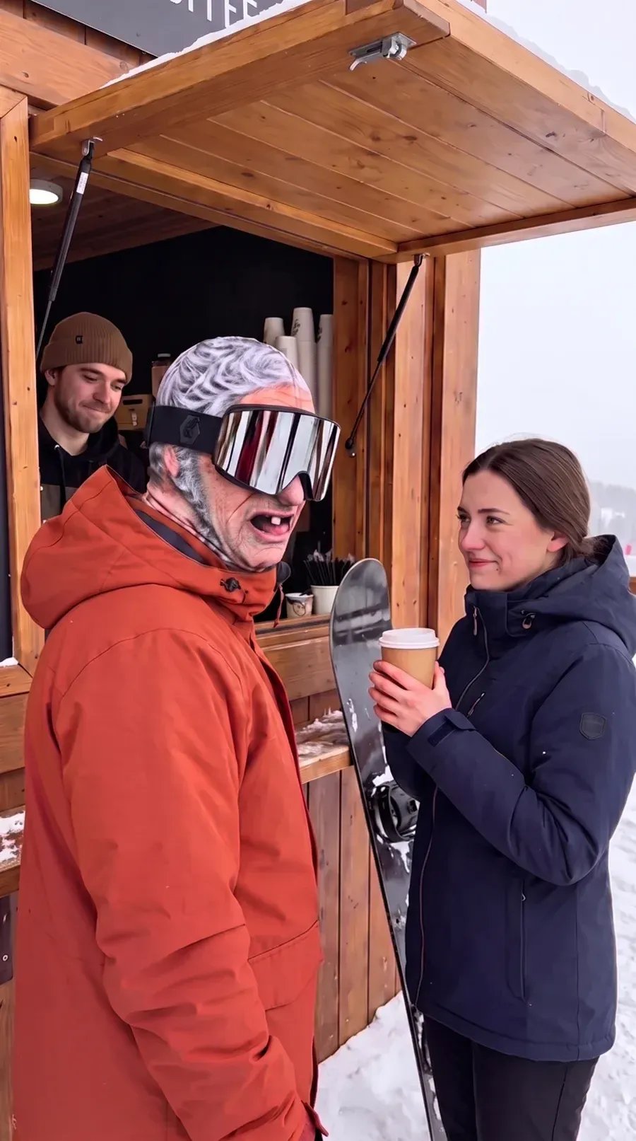 Realistische Sturmhaube mit Gesichtsmotiv – Lustige Ski- und Snowboardmaske für kaltes Wetter