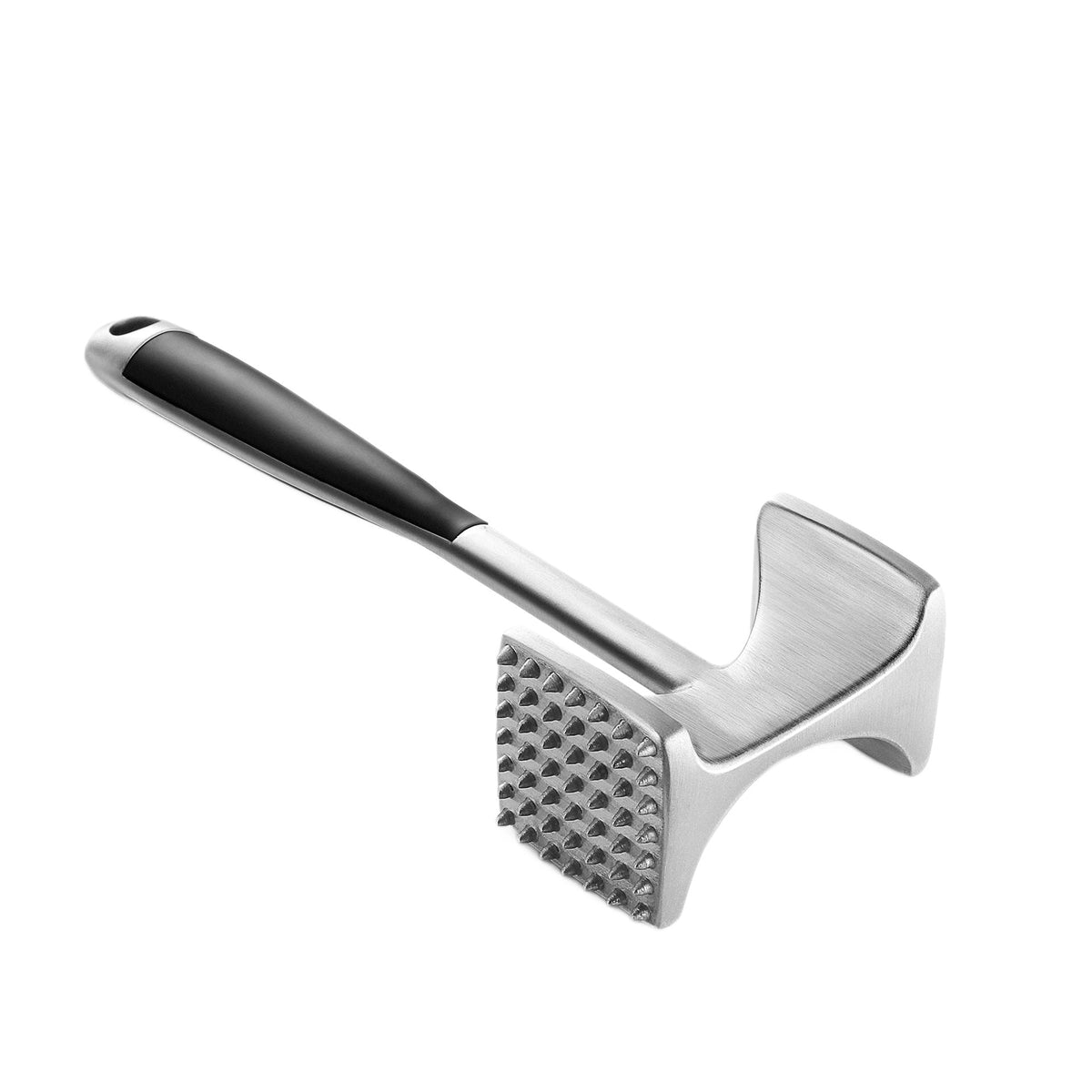 Robuster doppelseitiger Fleischklopfer aus Edelstahl mit ergonomischem, rutschfestem Griff