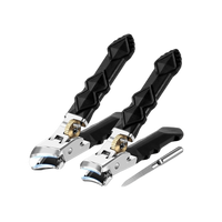 Robuster Fußnagelknipser für dicke Nägel aus Edelstahl mit gebogener Klinge, breiter Öffnung und Feile