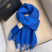 Schmaler Unisex-Wollschal, einfarbig, warm und weich