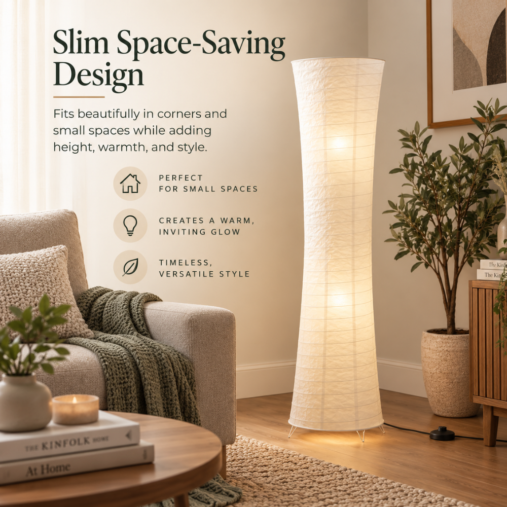 Skulpturale LED-Stehlampe für ein warmes Wohnzimmerambiente