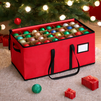 Stapelbare Aufbewahrungsbox für Weihnachtsschmuck – für 72 Christbaumkugeln, 61 x 30 x 30 cm
