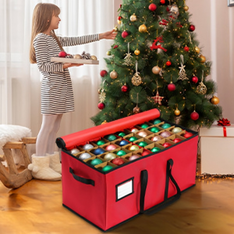Stapelbare Aufbewahrungsbox für Weihnachtsschmuck – für 72 Christbaumkugeln, 61 x 30 x 30 cm