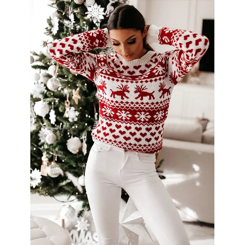 Süßer Damen-Weihnachtspullover für den Winter