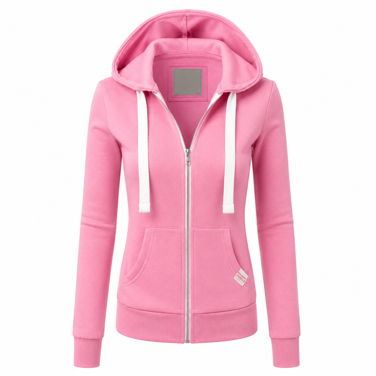 Taillierte Damen-Kapuzenjacke mit Reißverschluss