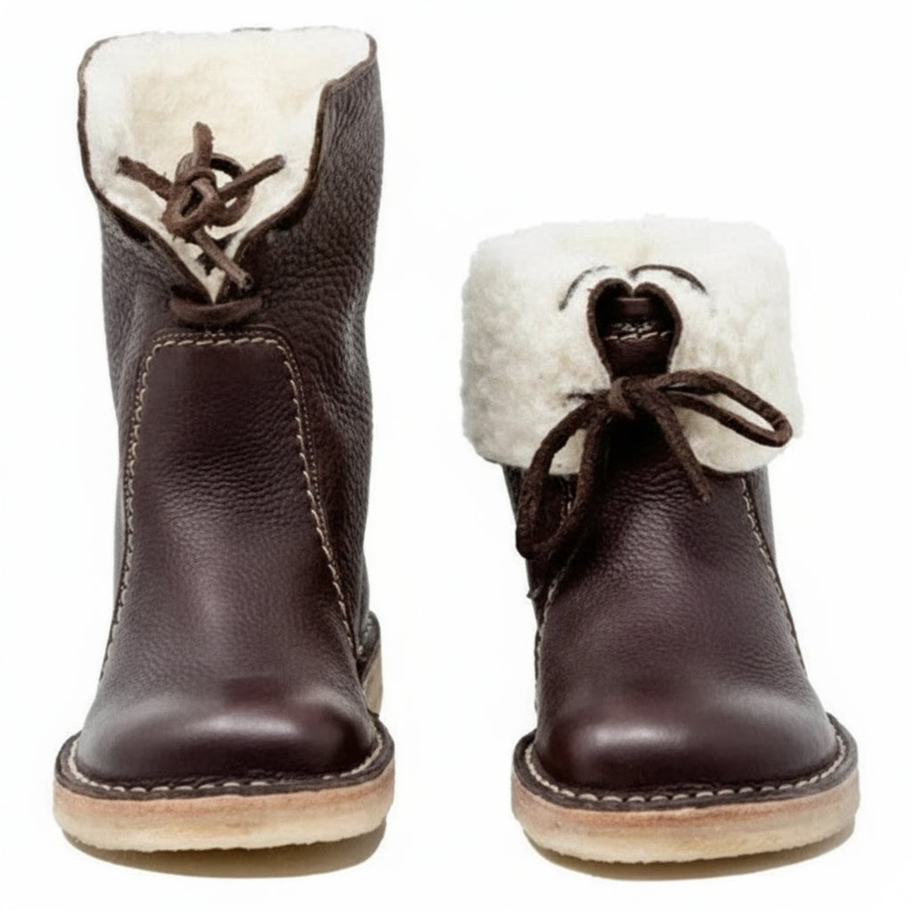 Thermo-Wanderstiefel aus echtem Leder mit Wollfutter