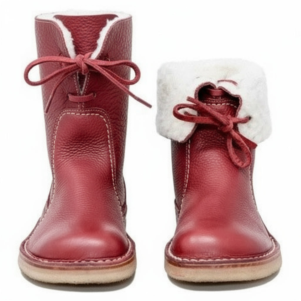 Thermo-Wanderstiefel aus echtem Leder mit Wollfutter