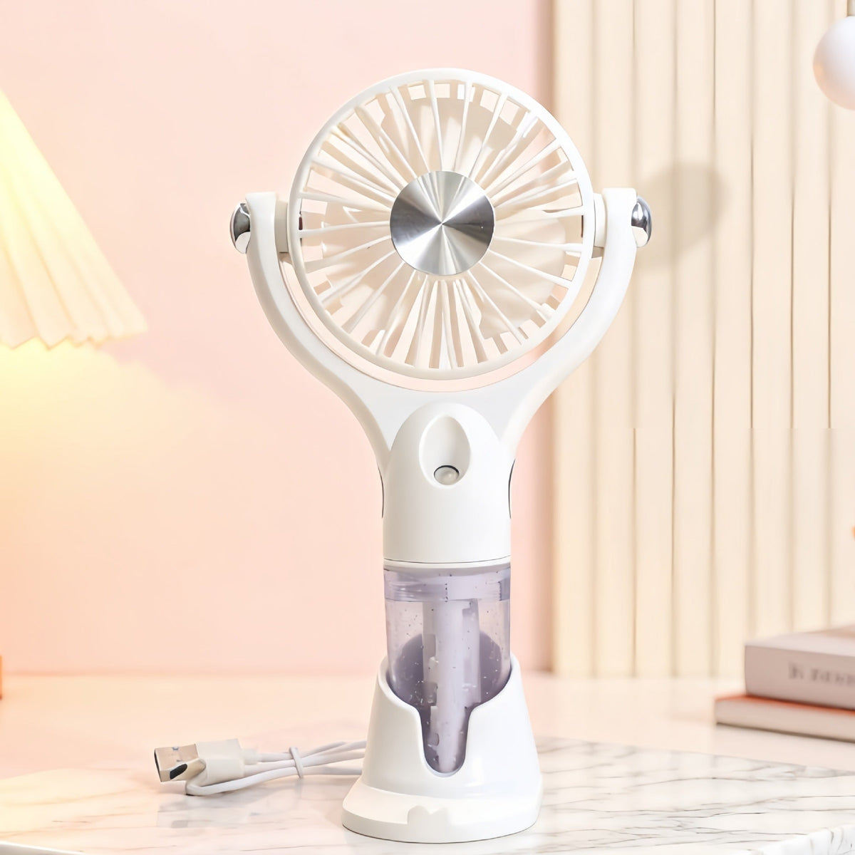 Tragbarer Unisex-Sprüh-Handventilator mit USB-Ladefunktion und ergonomischem Design