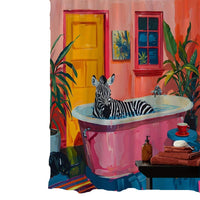 Tropischer Duschvorhang im Zebra-Design fürs Badezimmer