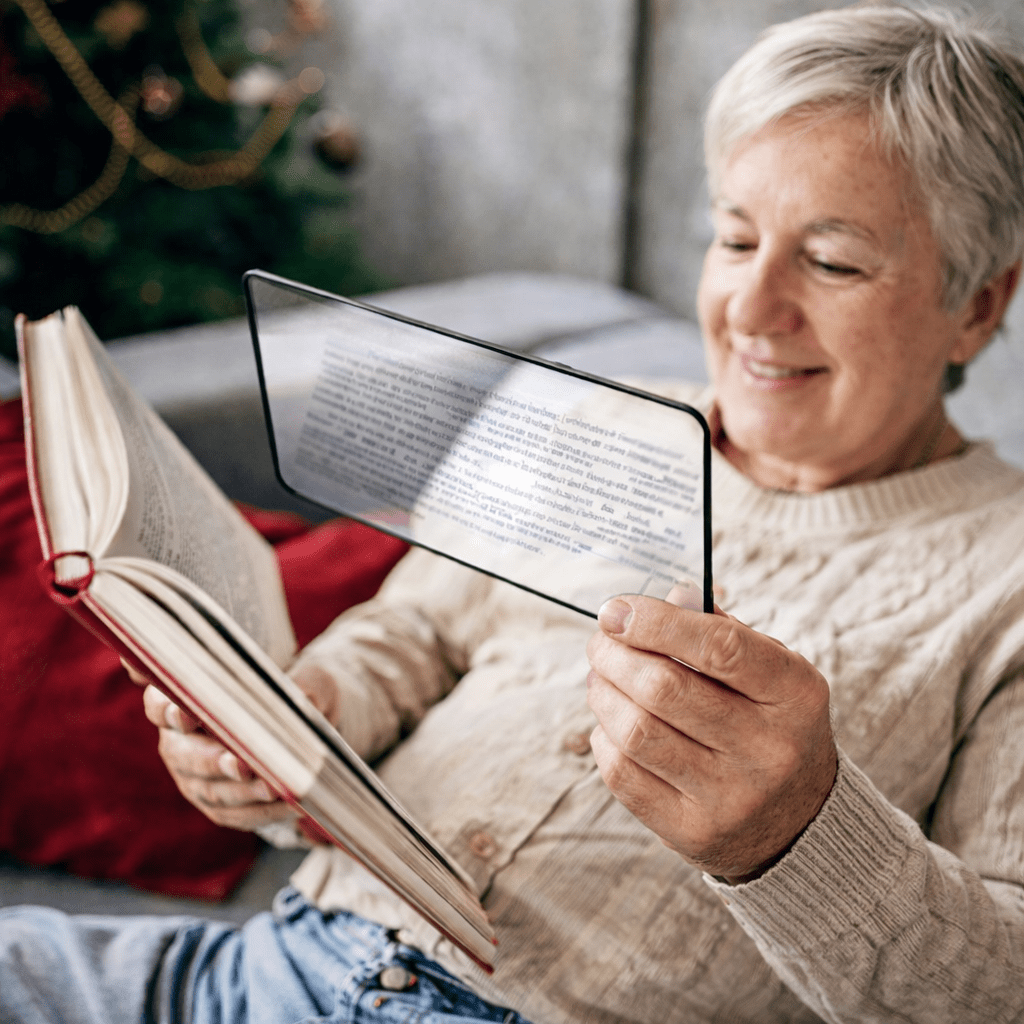 Ultradünne Leselupe im A5-Format für entspanntes Lesen