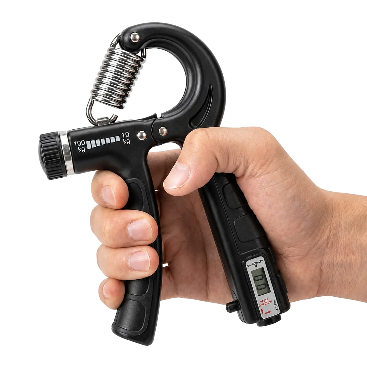 Verstellbarer Handtrainer | 10–100 kg Widerstand & Wiederholungszähler | Kompaktes Griffkraft-Trainingsgerät mit Display