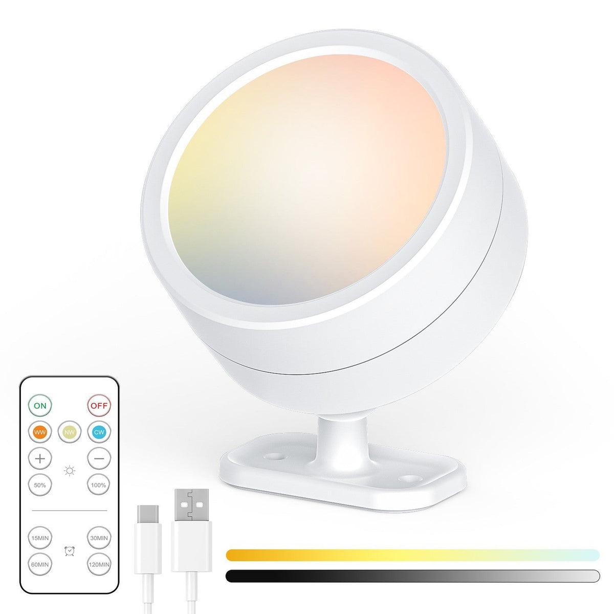 Verstellbarer RGB-LED-Akzentstrahler mit Fernbedienung und USB-C-Halterung