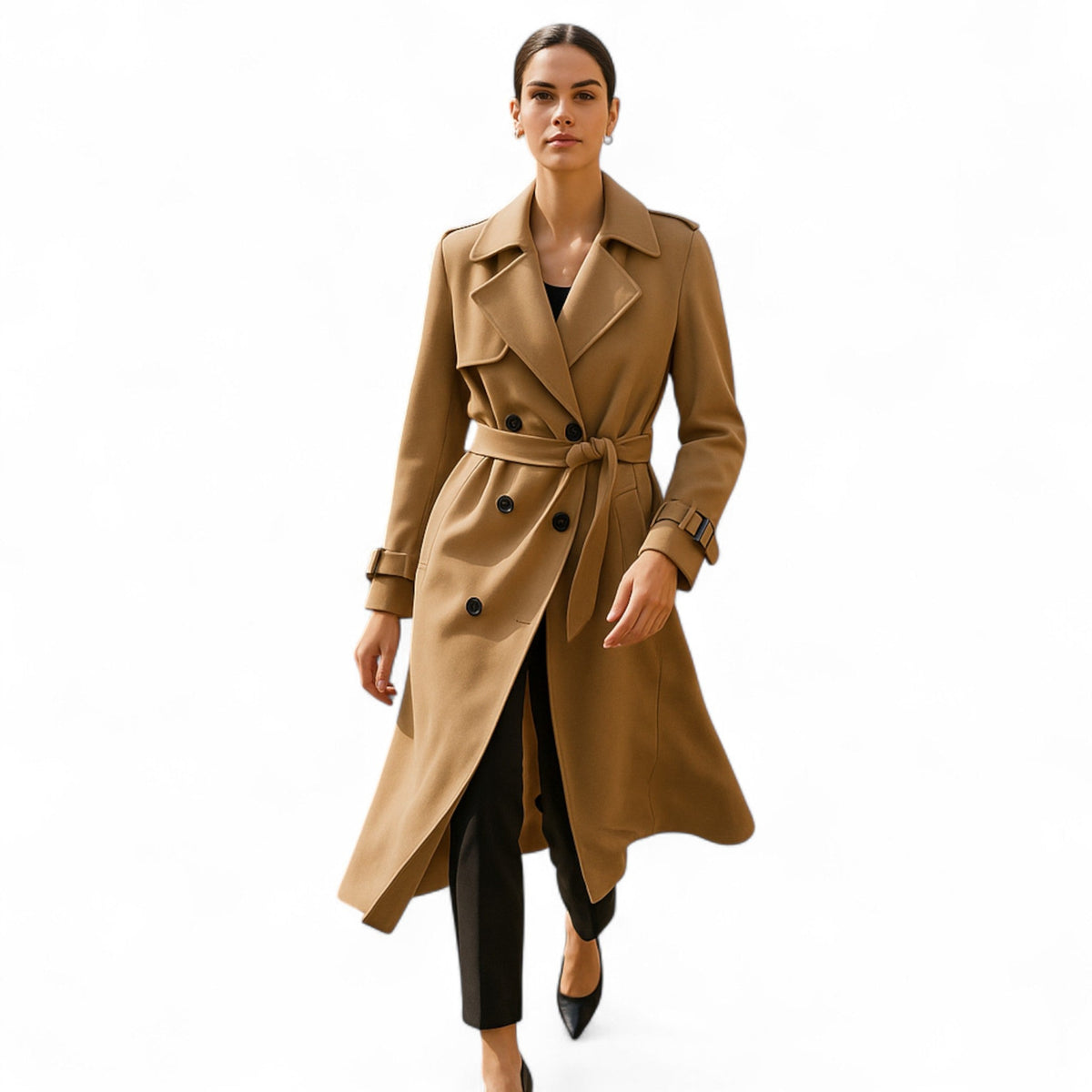 Vintage-Trenchcoat für Damen mit ikonischem, modernem Schnitt