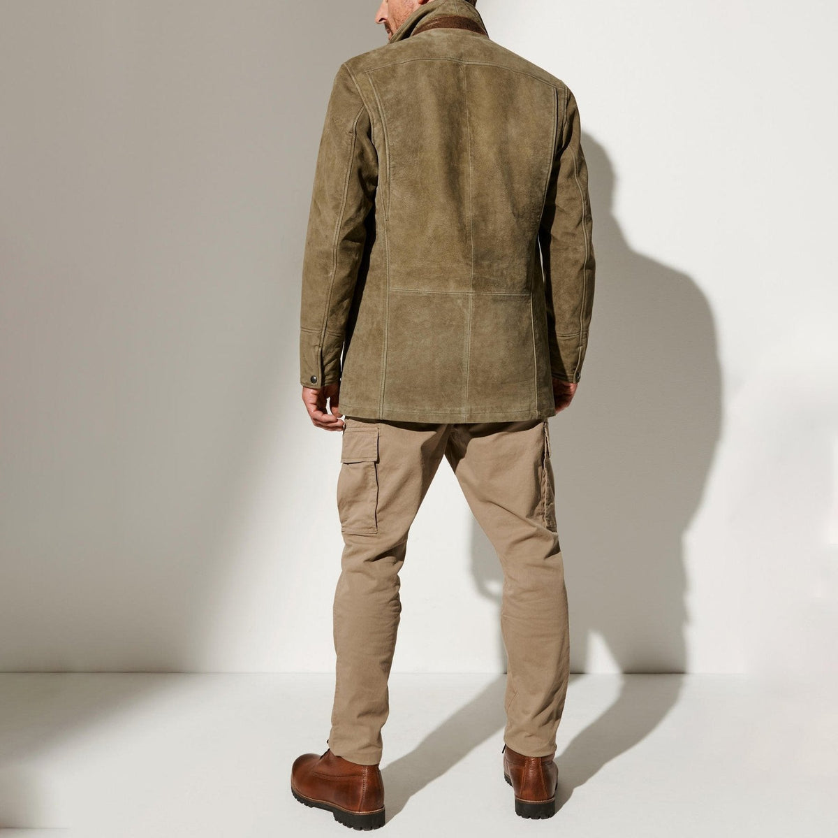 Vintage-Wildlederjacke für Herren mit Futter