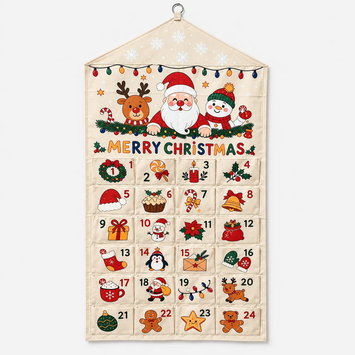 Wand-Adventskalender aus Stoff