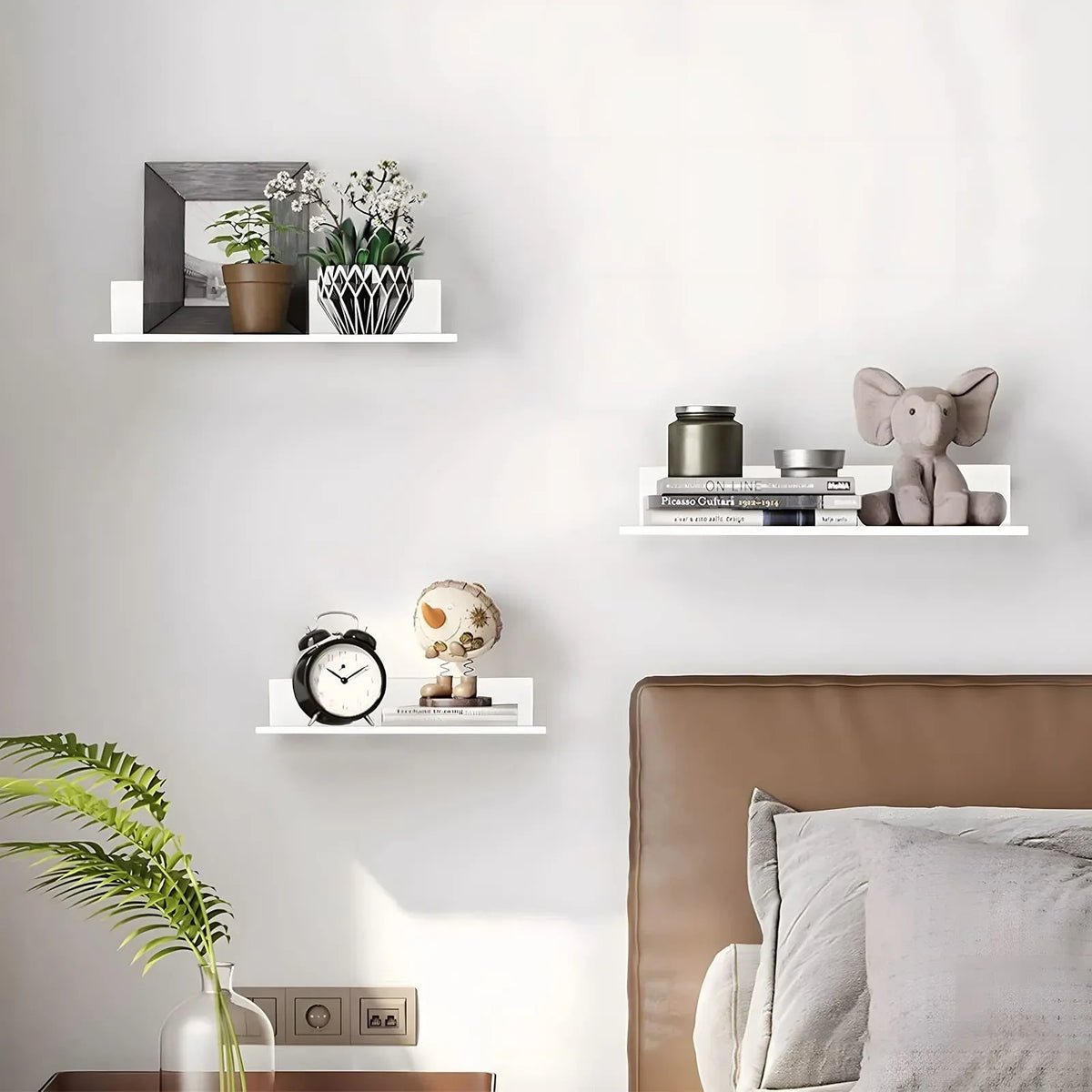 Wandregal aus Metall – Schweberegal zur platzsparenden Aufbewahrung für Badezimmer, Küche & Schlafzimmer