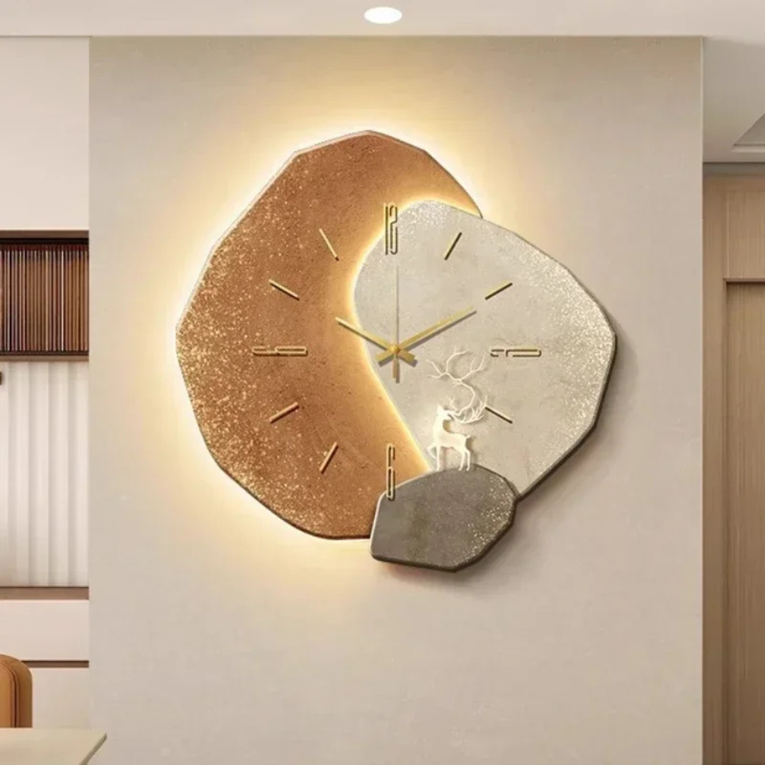 Wanduhr – Natürliche Eleganz mit sanftem LED-Licht