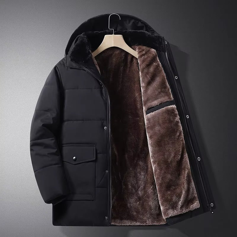 Warme fellgefütterte Steppjacke für Herren