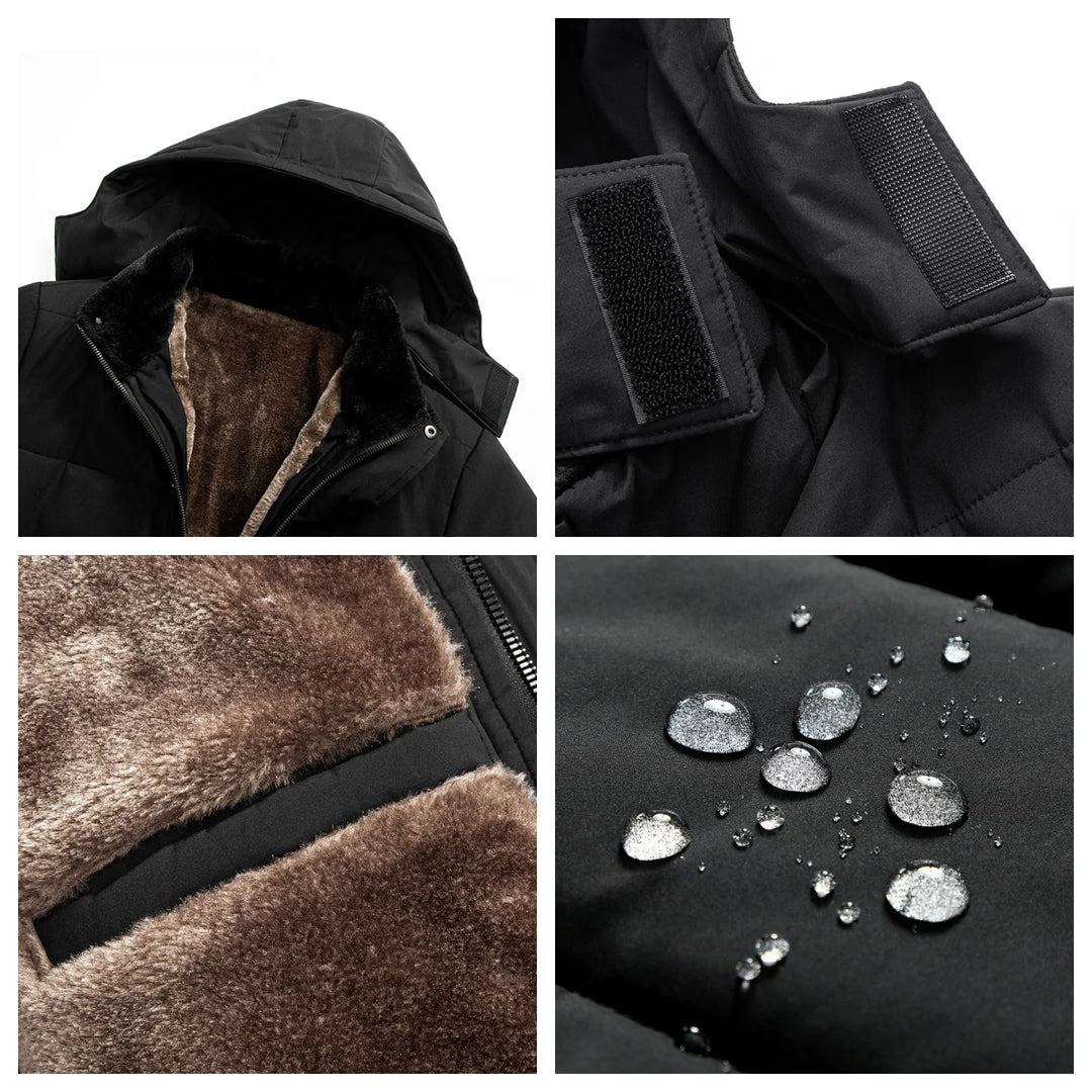 Warme fellgefütterte Steppjacke für Herren