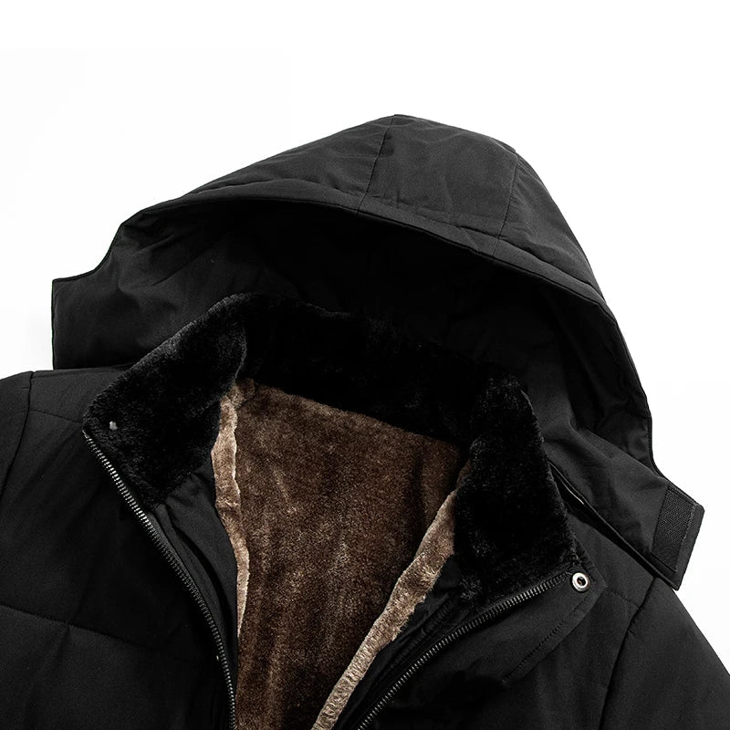 Warme fellgefütterte Steppjacke für Herren