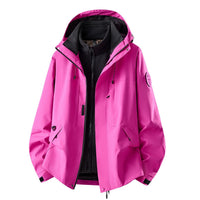 Wasserdichte 3-in-1-Outdoorjacke für Damen mit herausnehmbarer Fleece-Innenjacke und Taschen