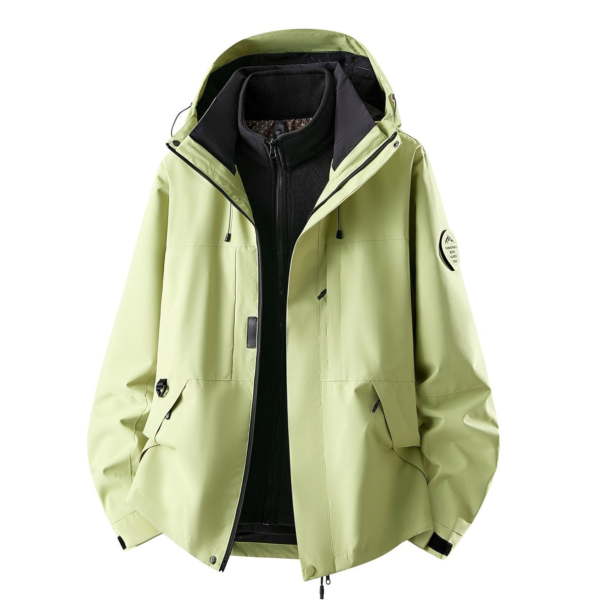 Wasserdichte 3-in-1-Outdoorjacke für Damen mit herausnehmbarer Fleece-Innenjacke und Taschen