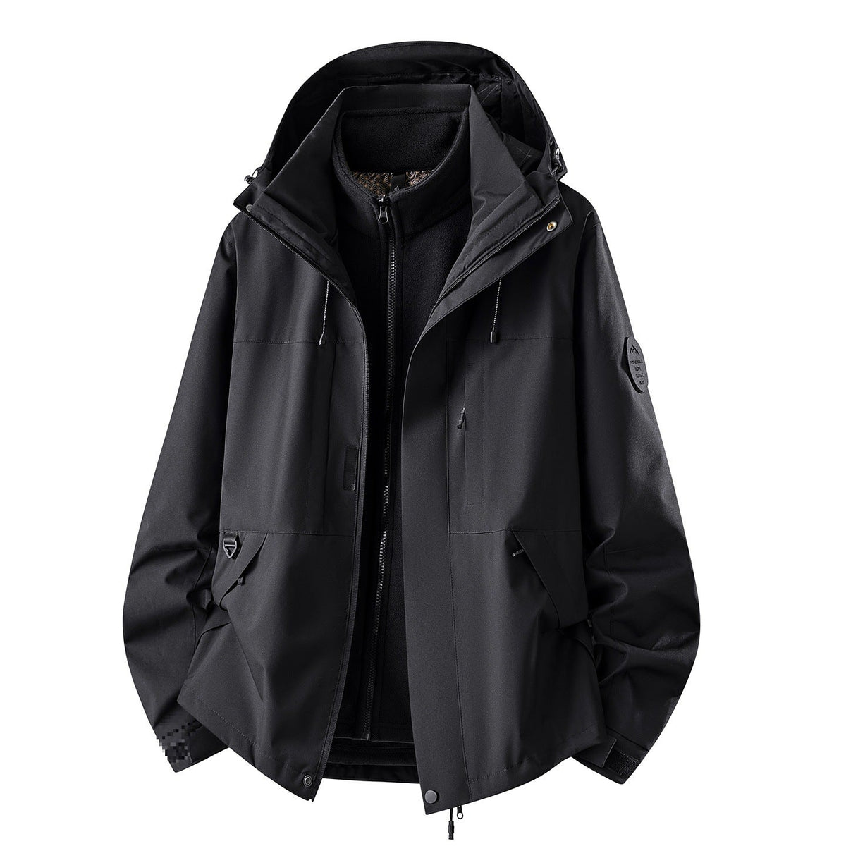 Wasserdichte 3-in-1-Outdoorjacke für Damen mit herausnehmbarer Fleece-Innenjacke und Taschen