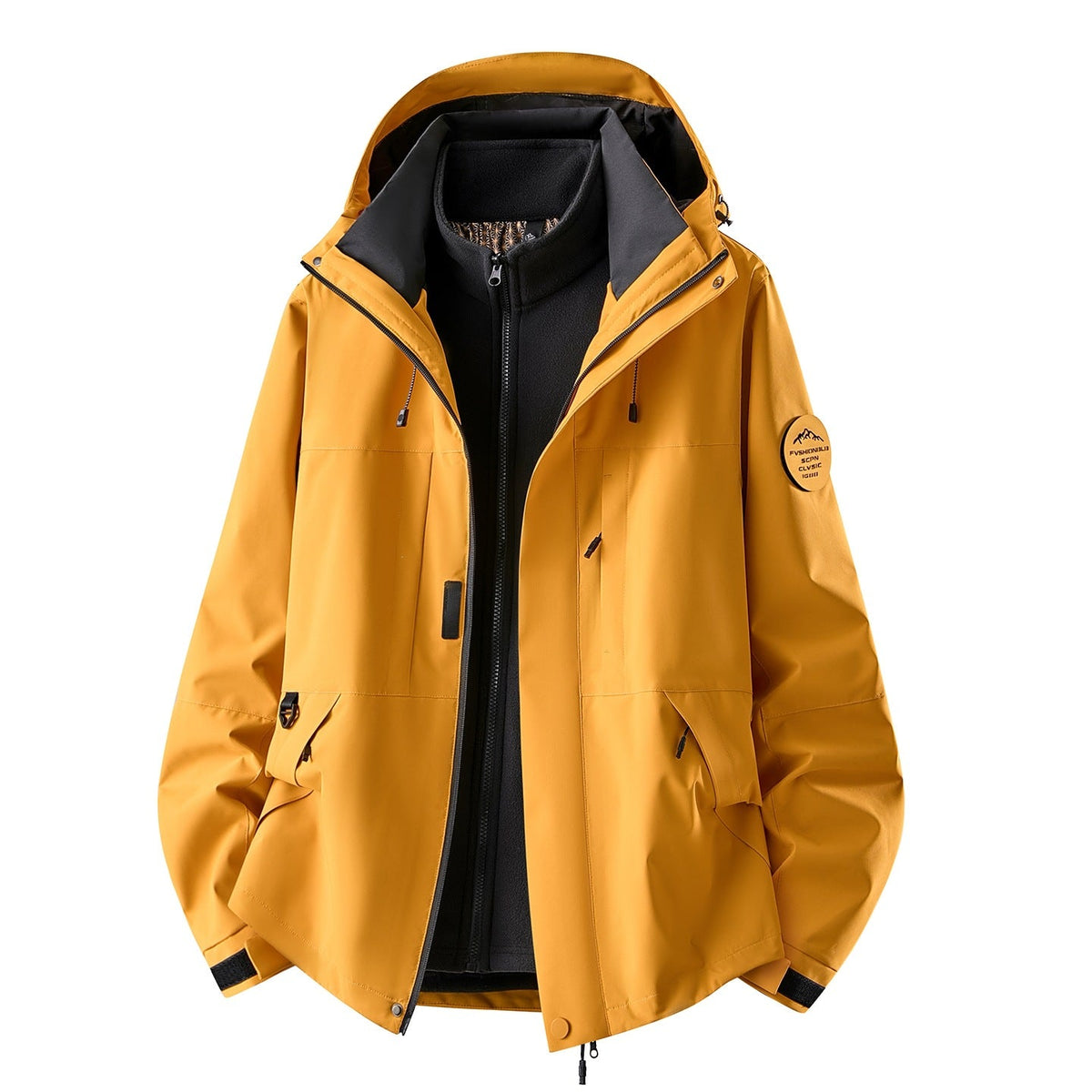 Wasserdichte 3-in-1-Outdoorjacke für Damen mit herausnehmbarer Fleece-Innenjacke und Taschen