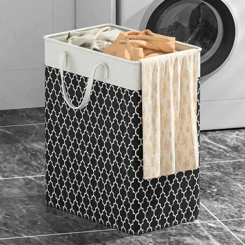 Wasserdichter 75-l-Wäschekorb – faltbare Wäschebox aus Stoff mit Griffen