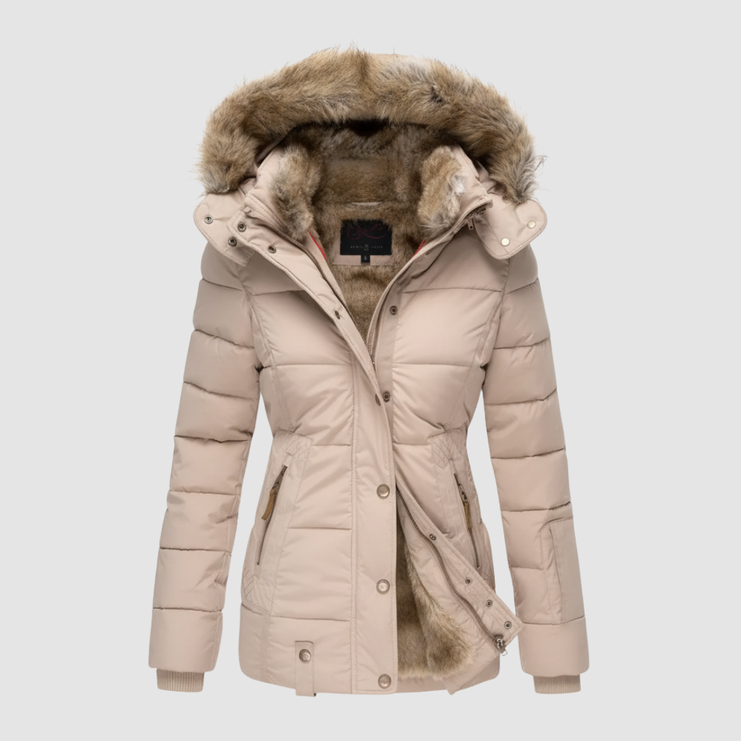 Wattierte Damenjacke mit Kapuze