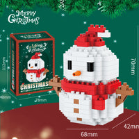 Weihnachtliche Mini-Bausteinfiguren – Geschenkset mit Weihnachtsmann, Schneemann, Rentier und Baum