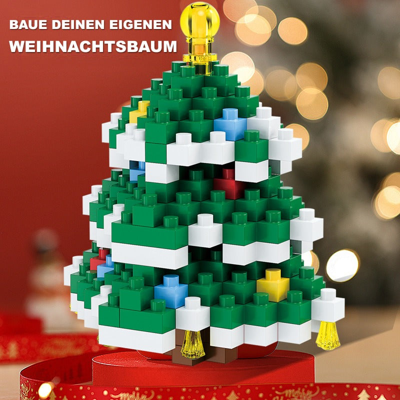 Weihnachtliche Mini-Bausteinfiguren – Geschenkset mit Weihnachtsmann, Schneemann, Rentier und Baum