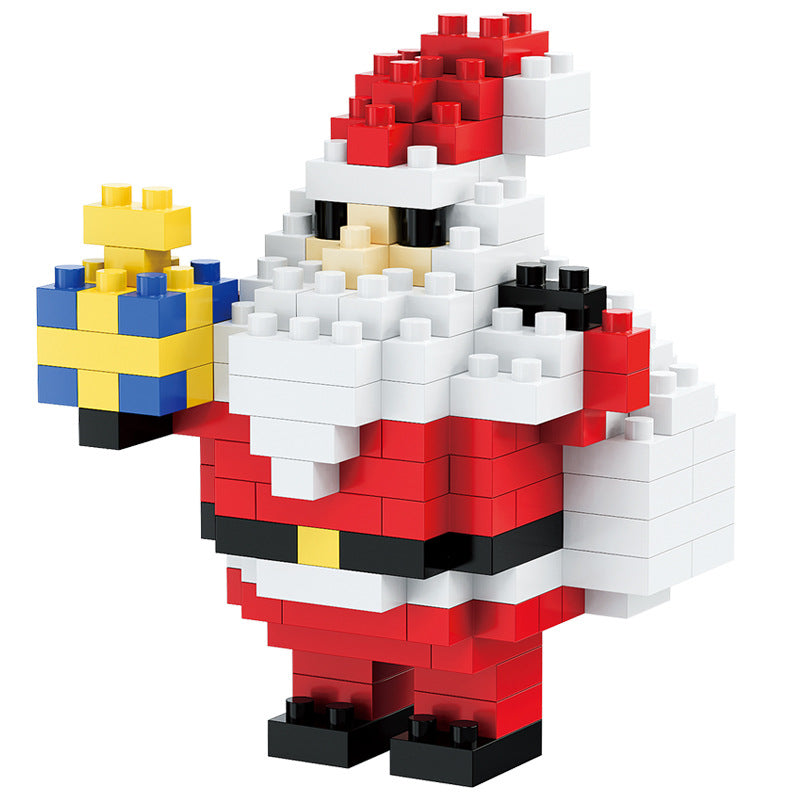 Weihnachtliche Mini-Bausteinfiguren – Geschenkset mit Weihnachtsmann, Schneemann, Rentier und Baum