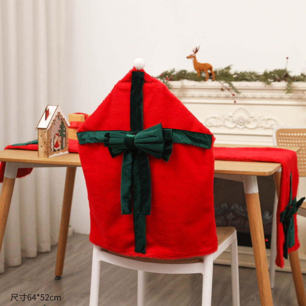 Weihnachts-Stuhlhusse aus Plüsch