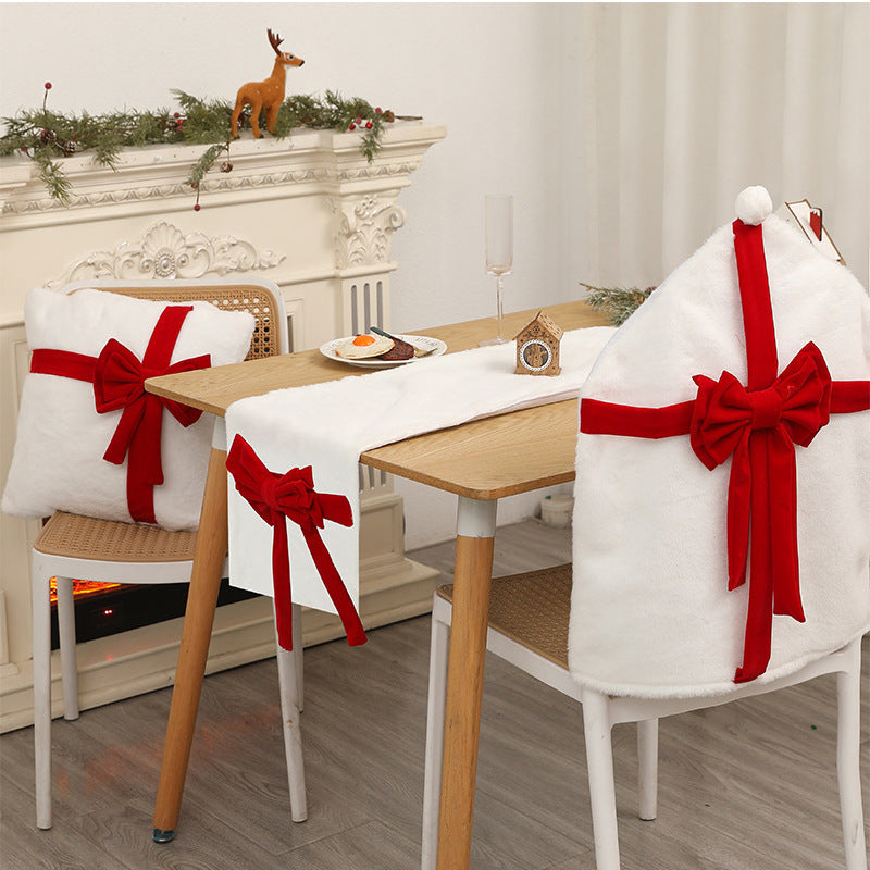 Weihnachts-Stuhlhusse aus Plüsch