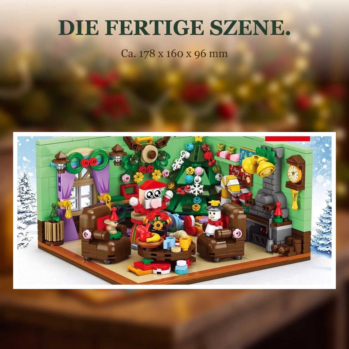Weihnachts-Wohnzimmer-Adventskalender, 669-teilige Szene mit 24 Boxen