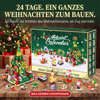 Weihnachtsbaum- und Weihnachtsschlitten-Adventskalender, 24 Mini-Modelle aus Bausteinen