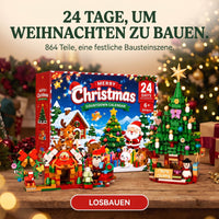Weihnachtsdorf-Adventskalender mit Bausteinen, 864 Teile