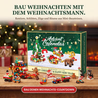 Weihnachtsschlitten-Adventskalender mit Mini-Bausteinen, Weihnachtsdorf-Bauset