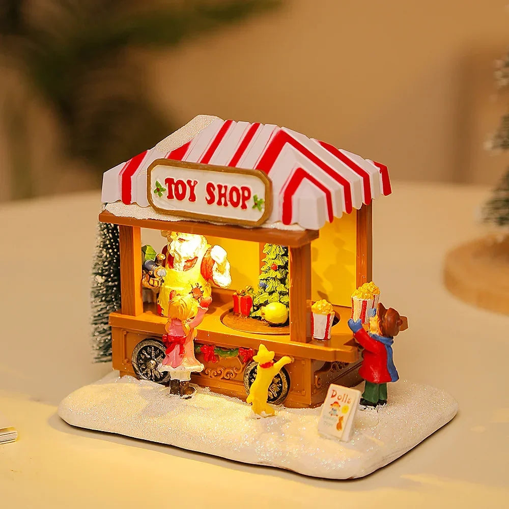 Weihnachtsszene Spielzeugladen mit LED und Musik