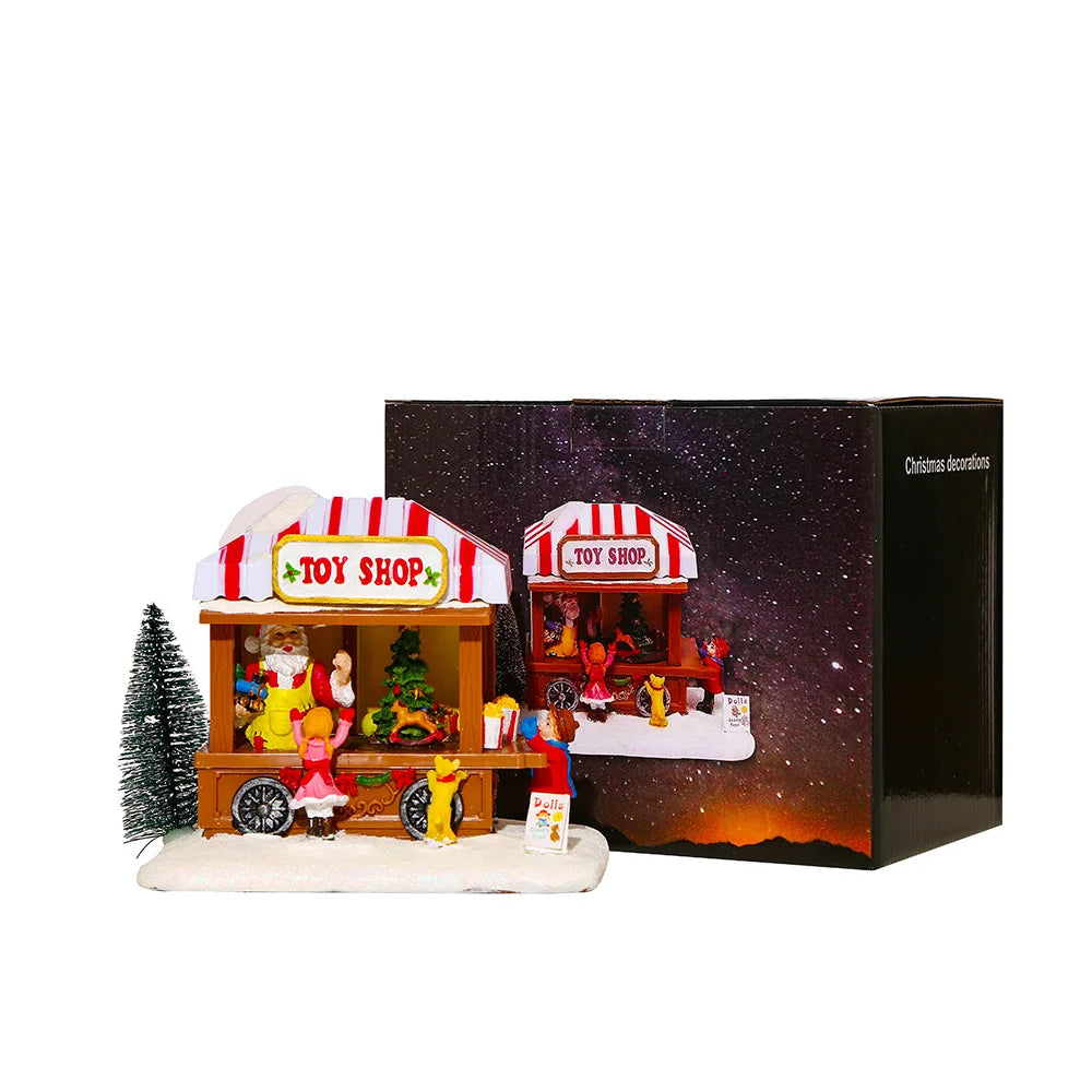 Weihnachtsszene Spielzeugladen mit LED und Musik