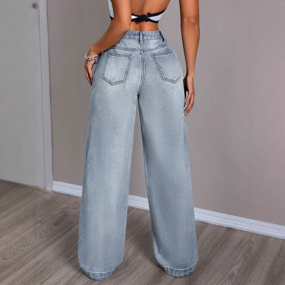 Weite Damen-Jeans im Vintage-Stil