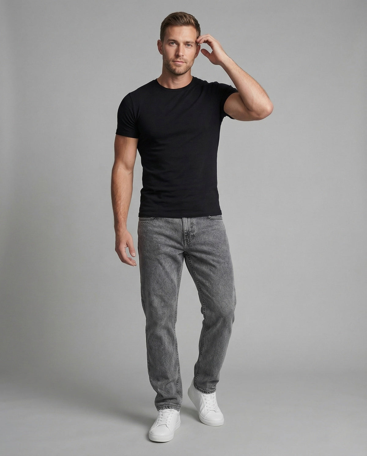 Weite Herren-Vintage-Jeans mit tiefem Schritt