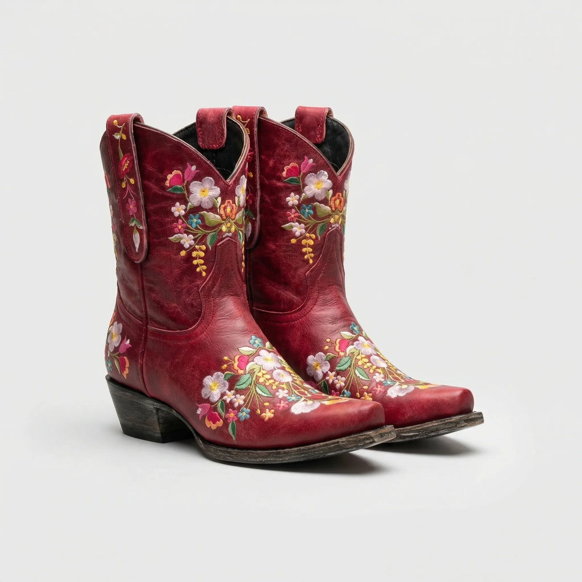 Western-Stiefeletten mit Blumenstickerei