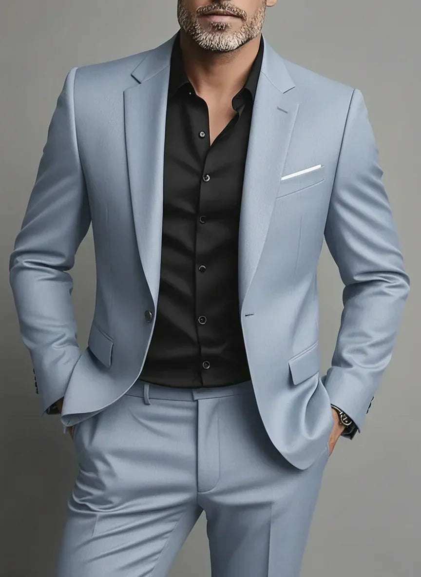 Zweiteiliger Slim-Fit-Herrenanzug für Business und Abendveranstaltungen